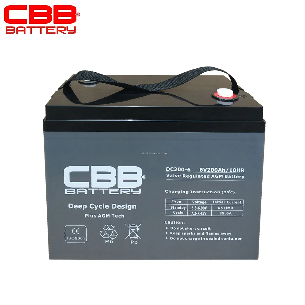 Высокая емкость 220AH 200AH 150AH глубокий цикл AGM кислотная батарея 6V12V Герметичный тип напольная машина электрическая лодка более быстрое время подзарядки