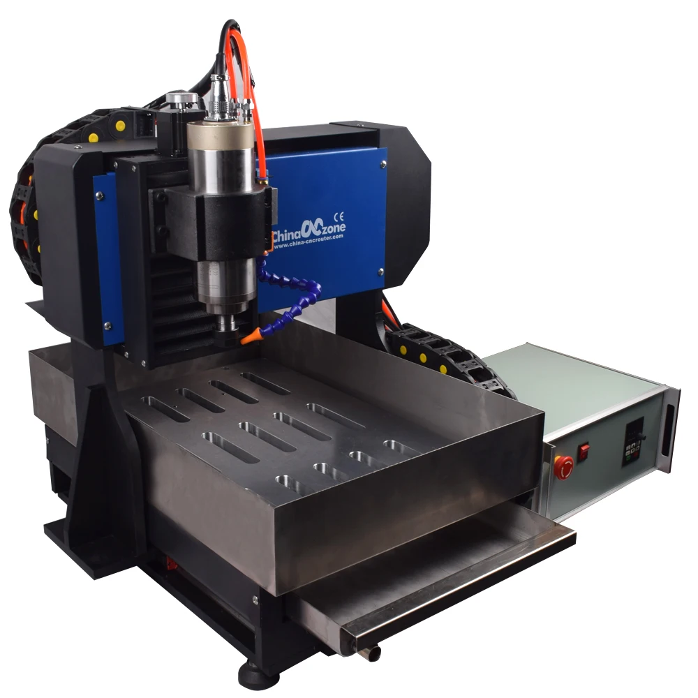 
mini desktop 3/4 axis 2200W water cooling spindle cnc 3040 engraving router machine for steel copper aluminum 