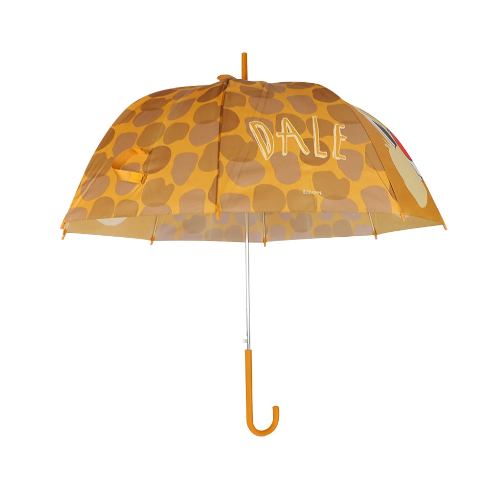 Squirrel Animal with Ear Soft Combine Matching Straight Stick Umbrella Yellow OEM Color Rubber Coating Handle FIberglass Frame