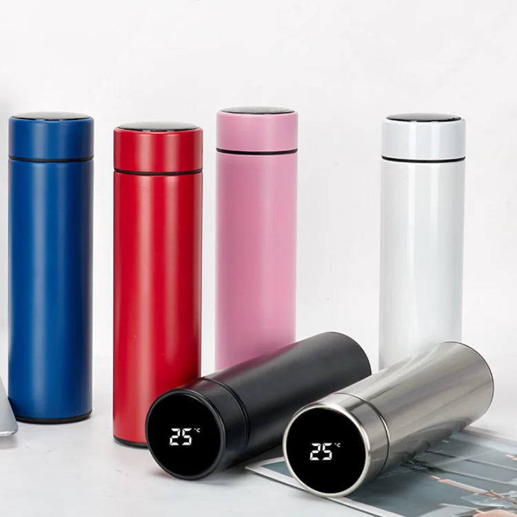 double Wall Insulated  stainless steel smart vacuum flask termo digital thermo Water Bottle With Led Temperature Display