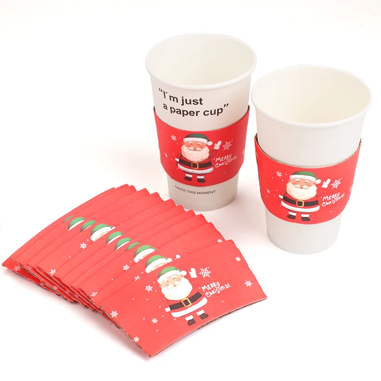 custom printed disposable eco hot and cold die cut coffee  cupsleeve with your own logo