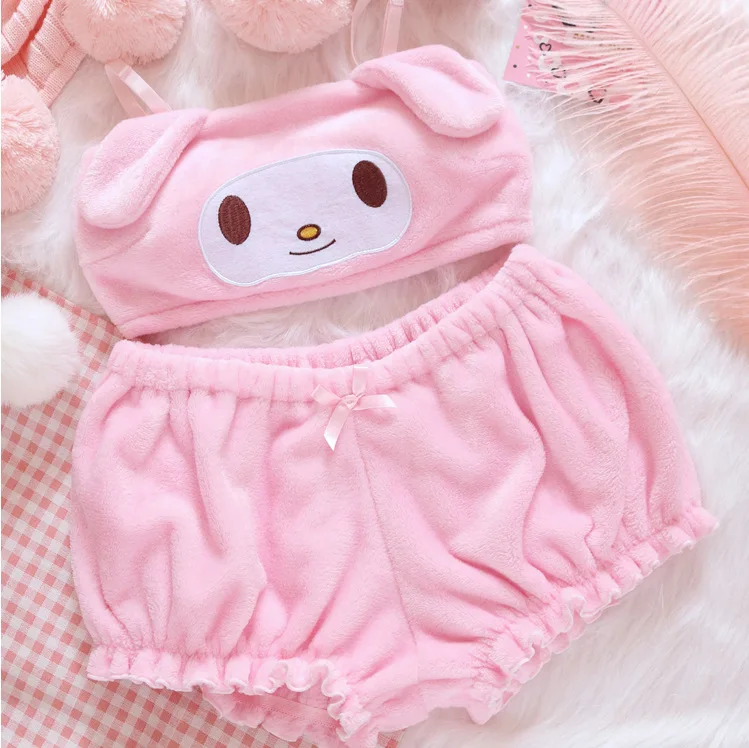 Bunny Pajama Summer Soft Black Able Velvet Pyjamas Women Girls Cute Underwear Pj Shorts Sleepwear Underwear 2021
