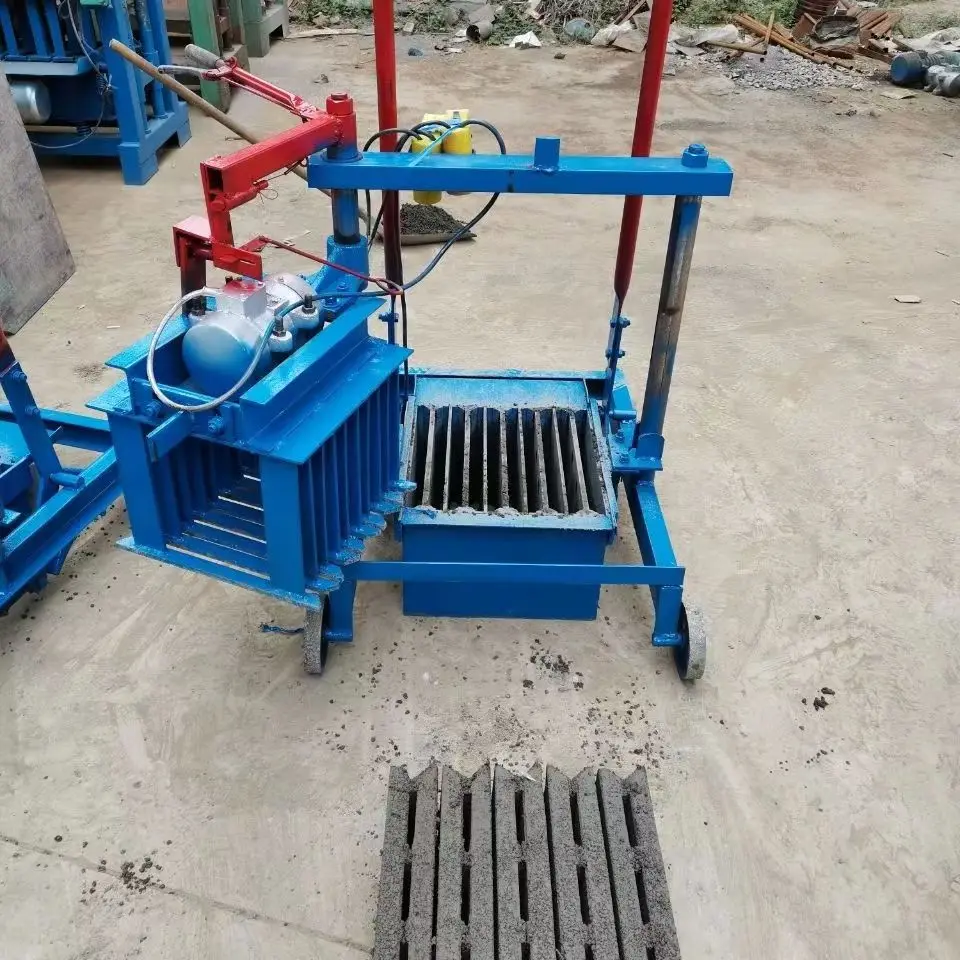 Single phase electric small mobile cement brick machine non burning one-time brick making machine