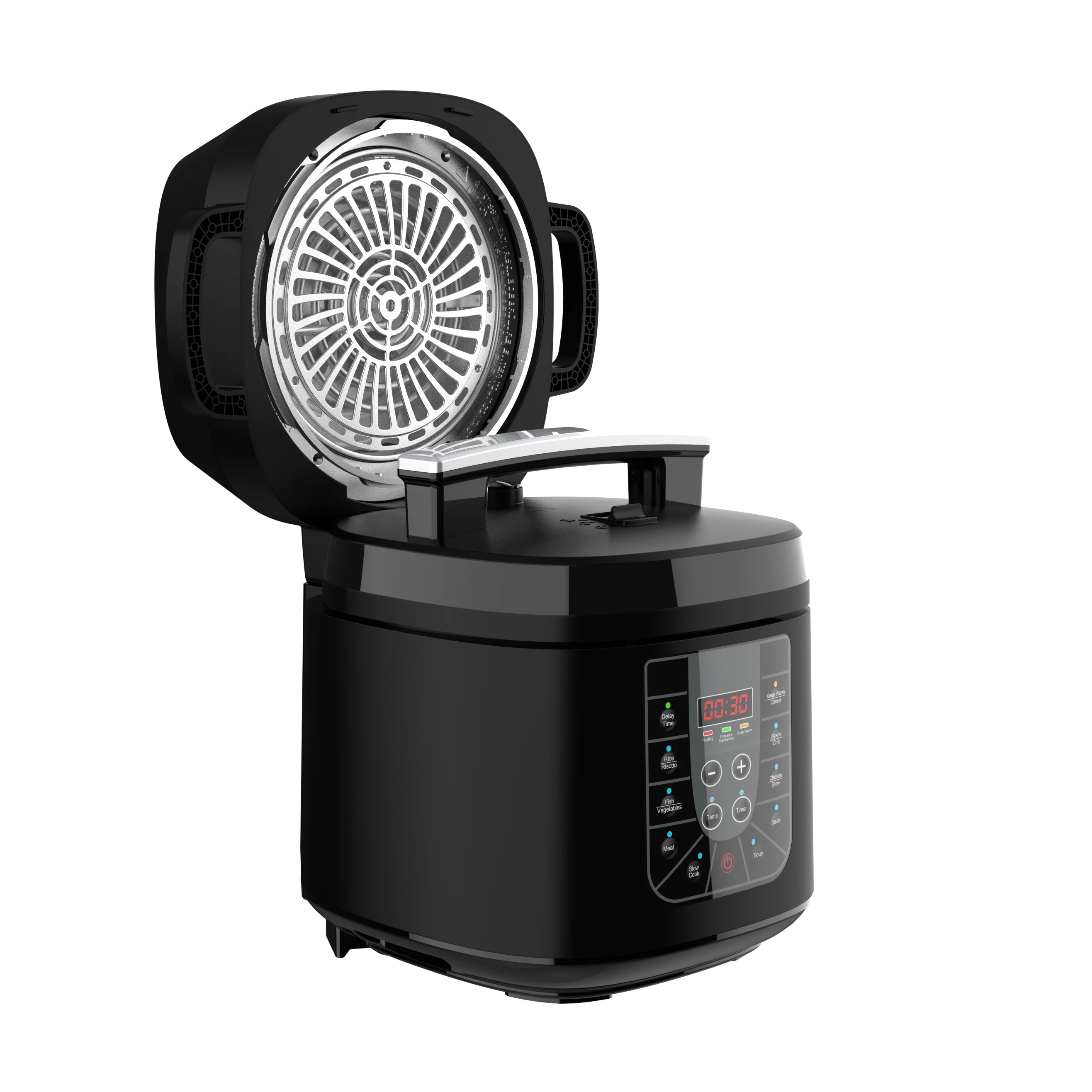 YBW610 Customizable-colors 6L/8L High-pressure Stainless Steel Freon-free Smart Kitchen Electric Pressure Cooker With Air Fryer