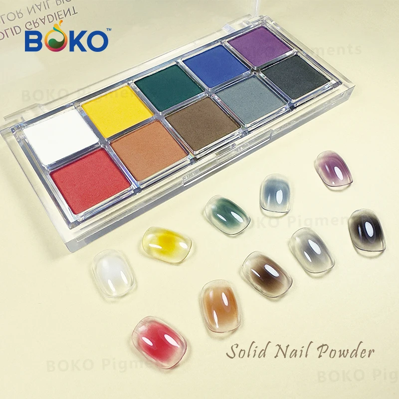 BOKO #2 Winter Style Solid Gradient Powder Eyeshadow Palette DIY Nails Art Pigment Palette