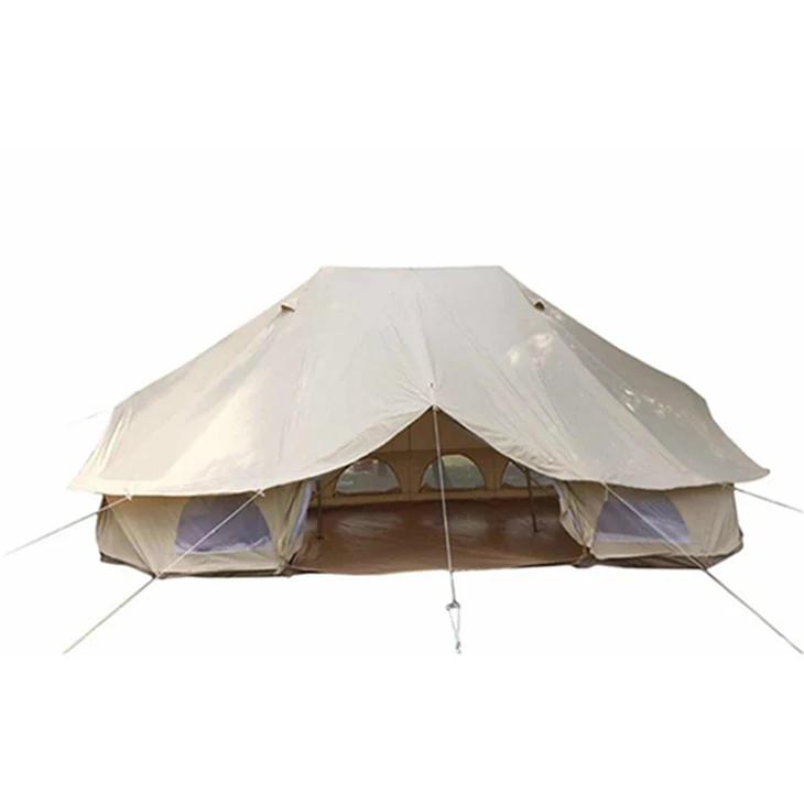 Heavy Duty Oversize Space Waterproof Luxury Outdoor Cotton Straight Bracing Type 8-10 Person Yurt Tent