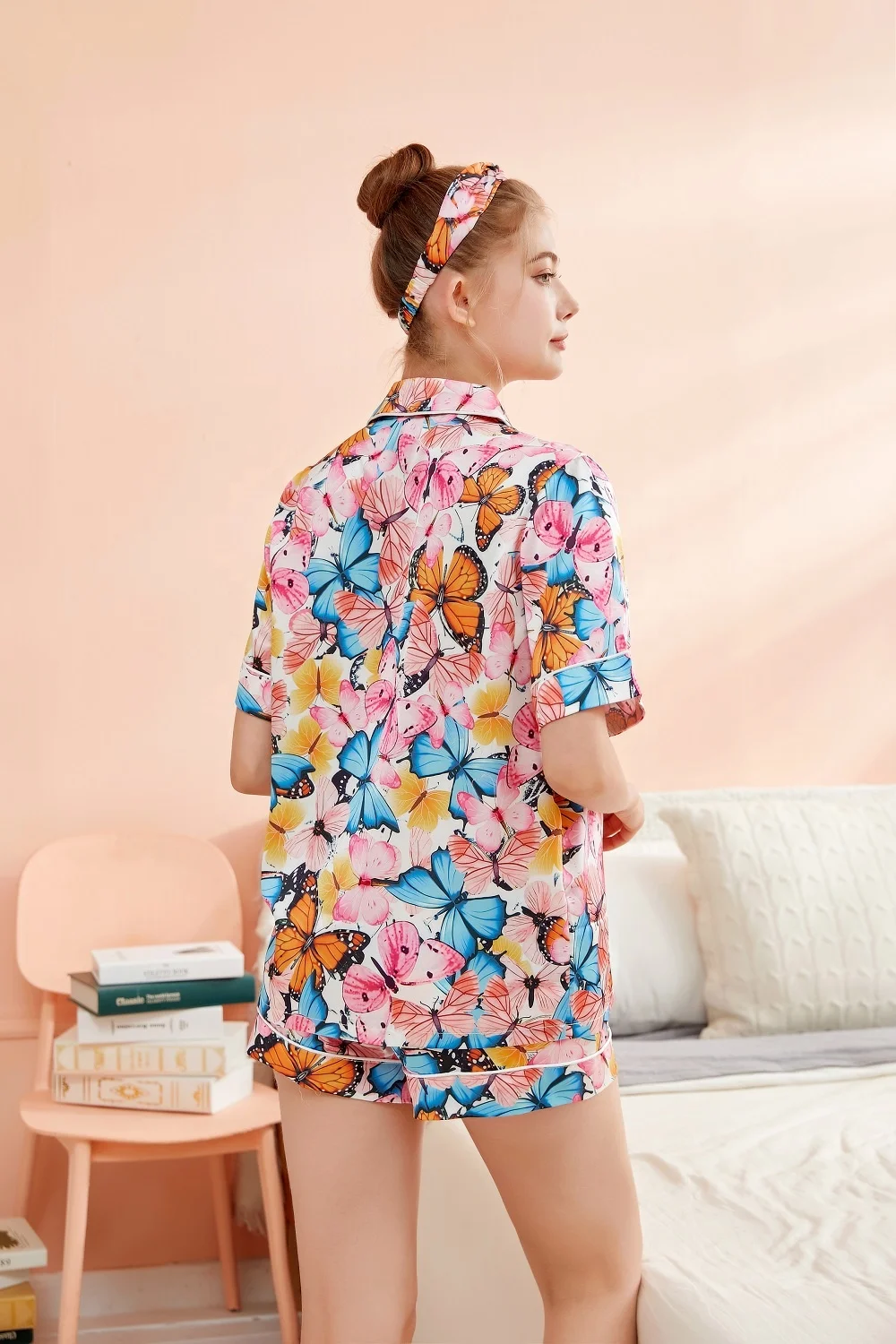 Dropping Shopping New Summer 3 Piece Pajama Set for Women 2021 Custom Pajama Shorts Set Satin Pyjamas Silk Pyjamas