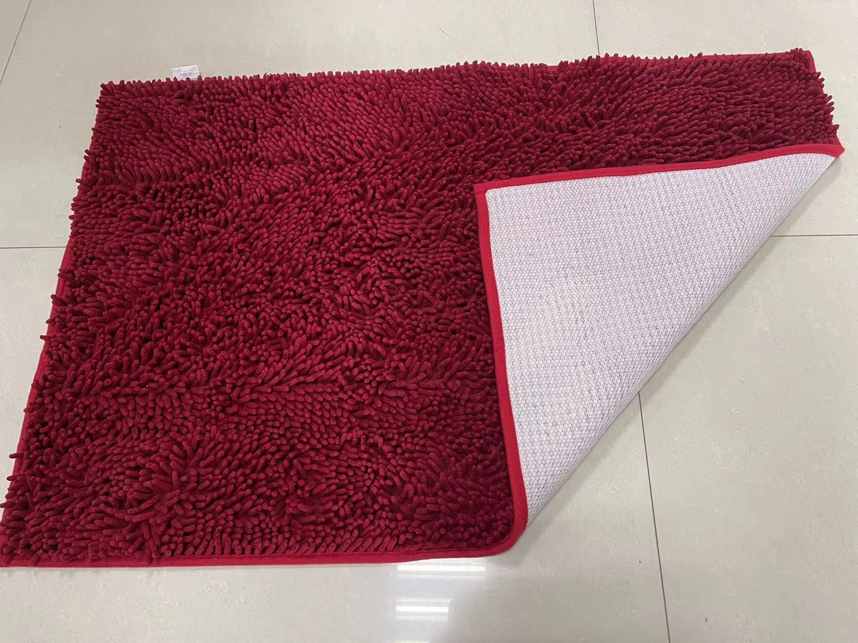 Hot sale TPR back fluffy chenille bathroom rug loop pile cushioned door rug