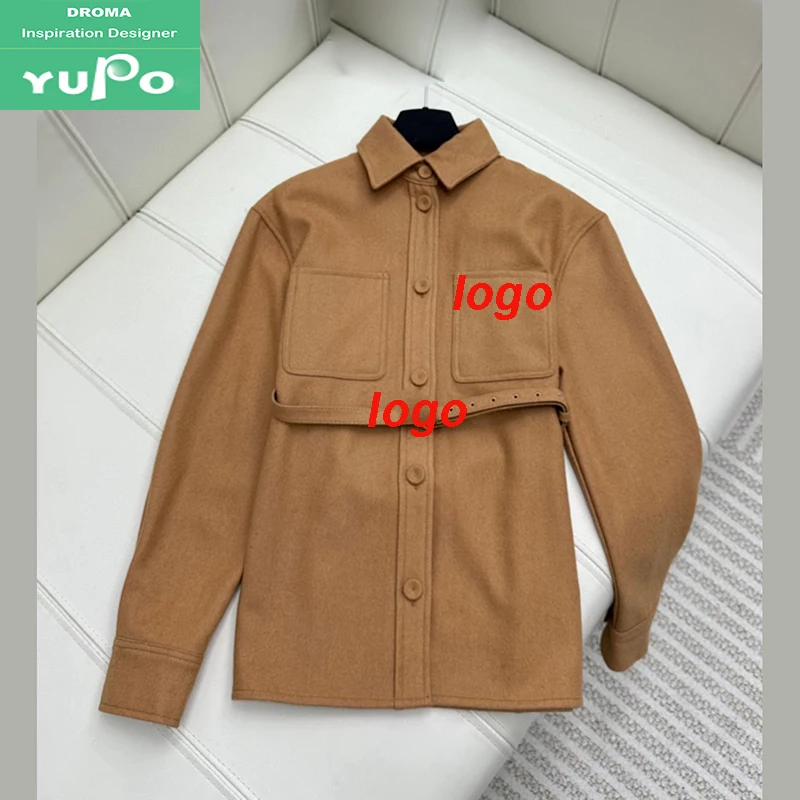 Droma autumn and winter women jacket velvet midi length coat long sleeves luxury design hot sale trench jacket slimming