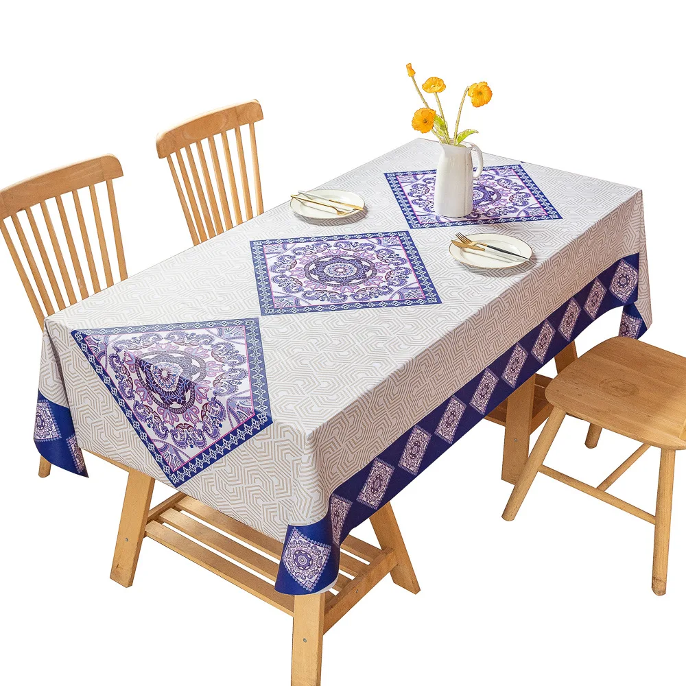 Embossed PVC film wholesale washable waterproof Oilproof easy to clean table cloth plastic muslim style tablecloth