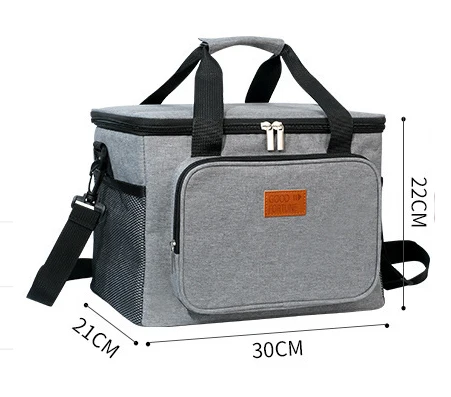 square 600D oxford cloth handled lunch bag outdoor cross-body insulation bag portable waterproof cooler bag