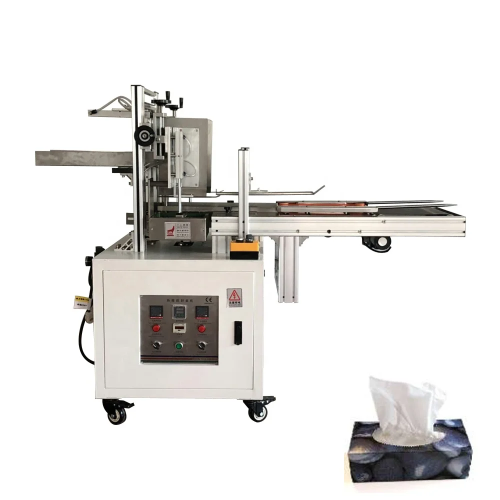 Manual facial tissue paper carton box packing machine