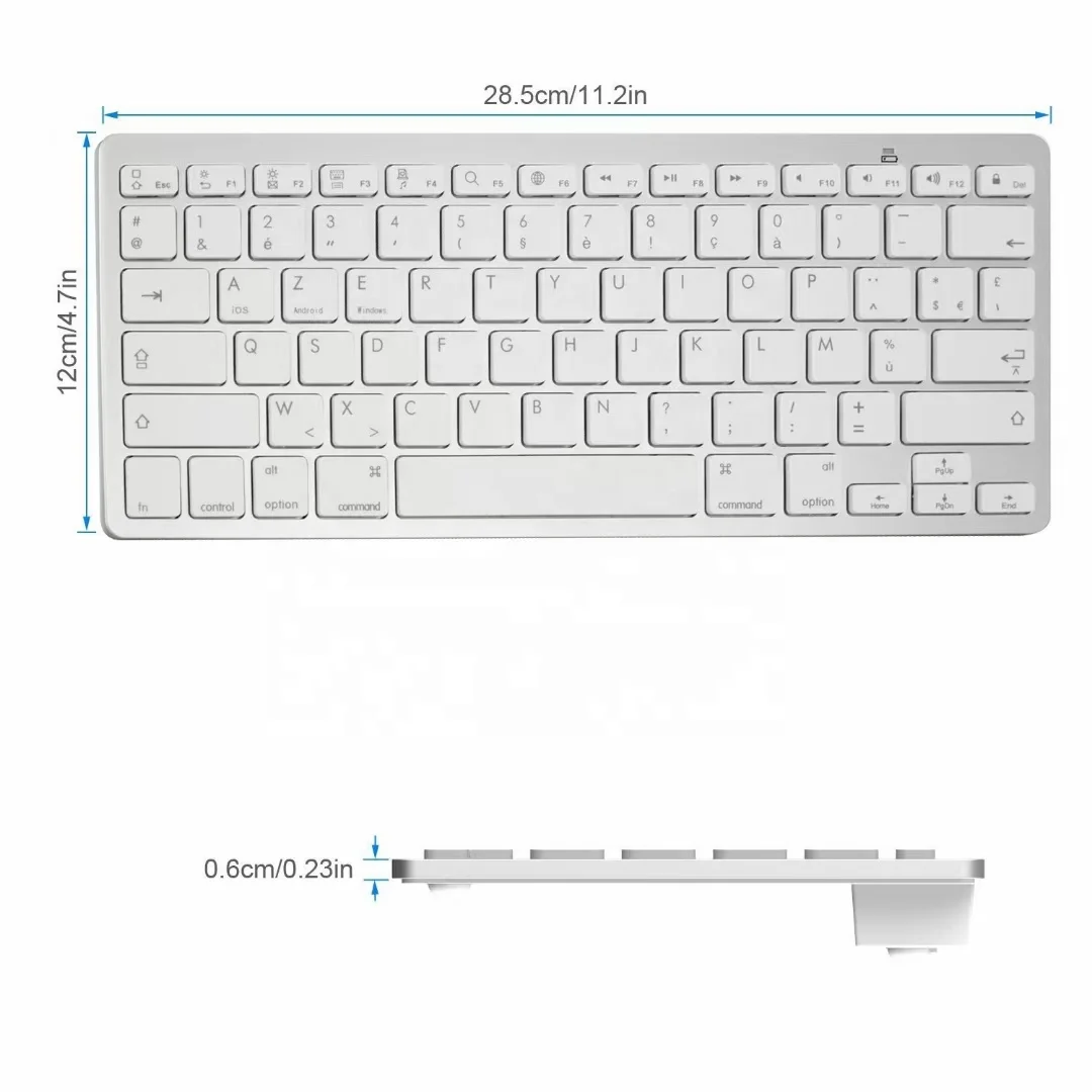New design Smartphone Aluminum wireless teclado blue tooth keyboard clavier french azerty layout for Mac