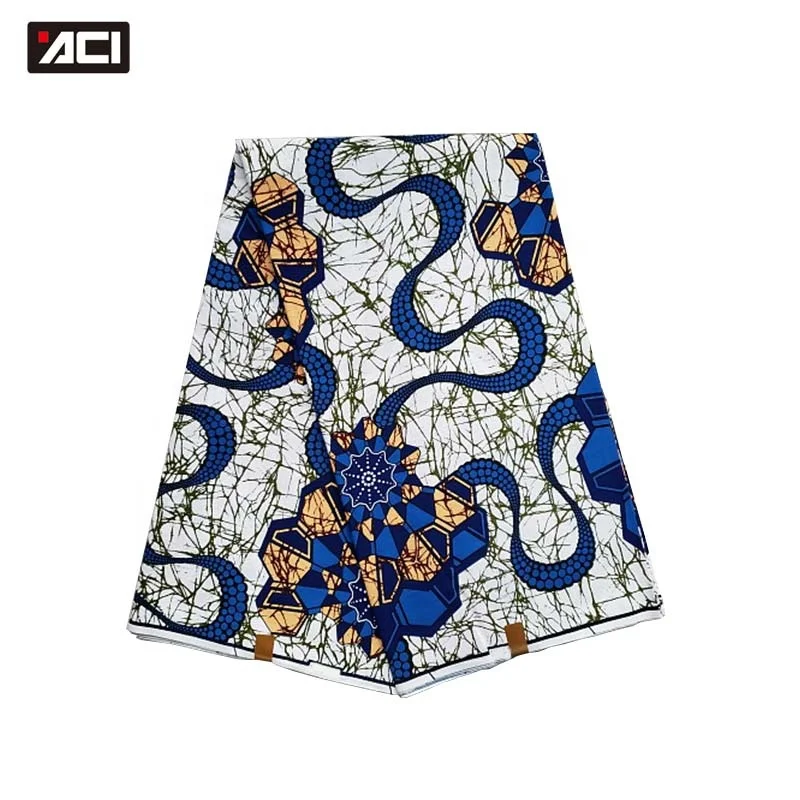 ACI Africa Fabric African Wax Prints Fabric Ankara 6 Yards Cotton Soft Java Print Fabric African Wax For Clothes