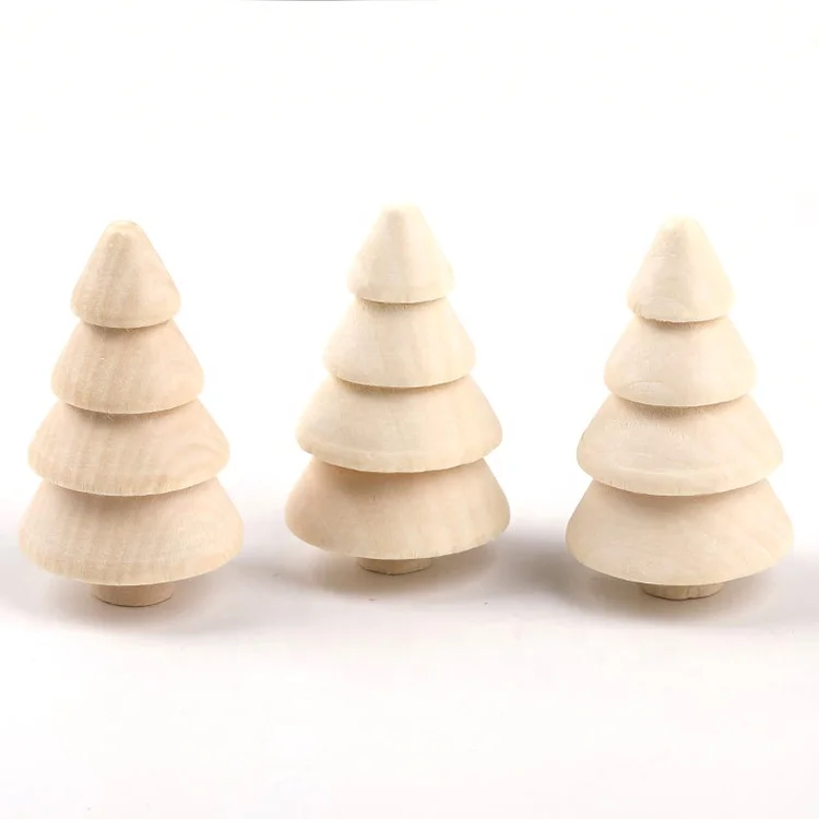 Wholesale practical multi colors four tier christmas tree exquisite wooden toy trees