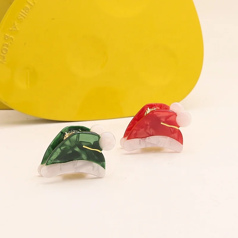 New arrivals mini Cute Christmas Hat Clip hair claw large hair accessories durable hair claw clips for Girl