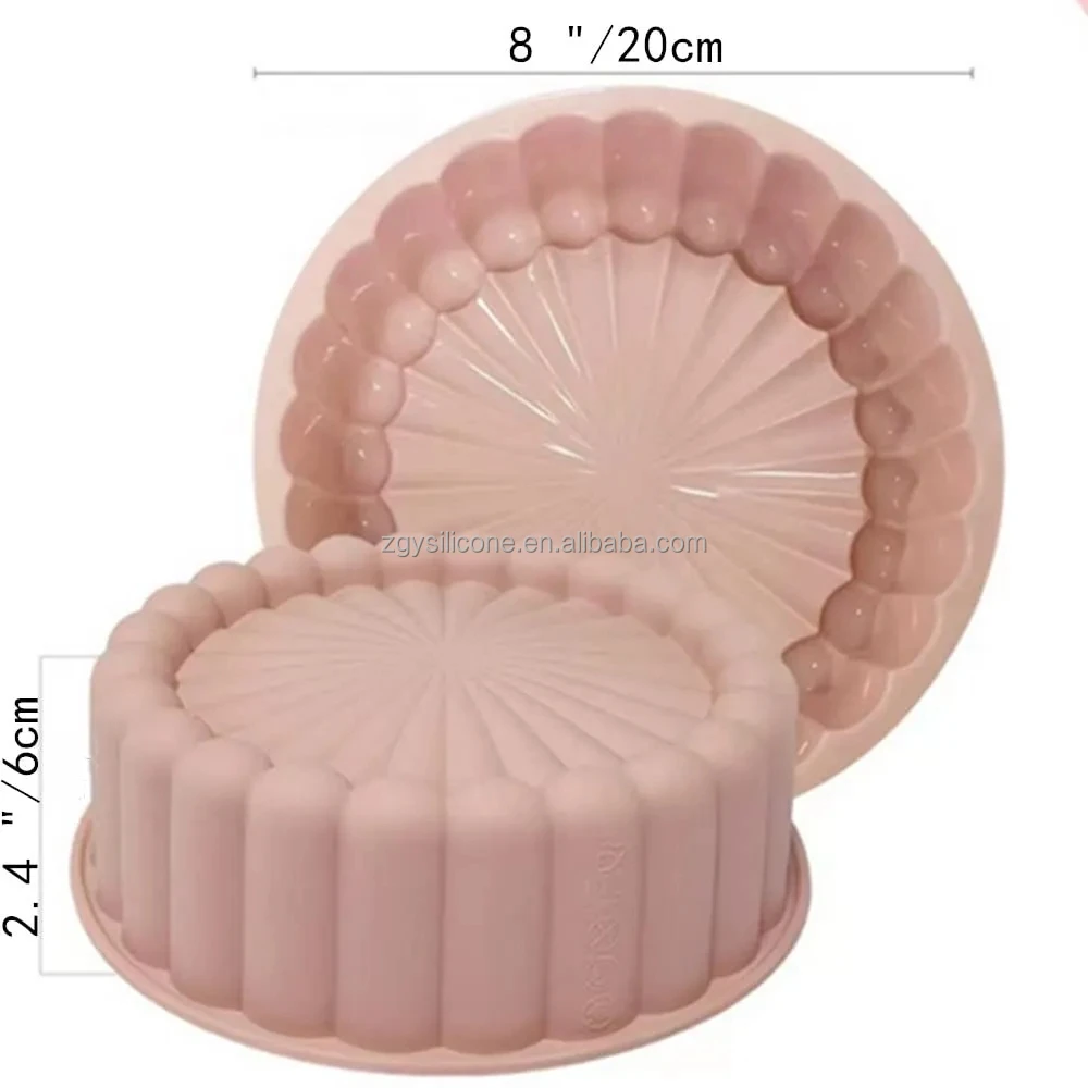 2024 New Popular RTS Round Non-slip Easy Release Homemade Chocolate Silicone Cake Mould for Mousses Ice Cream