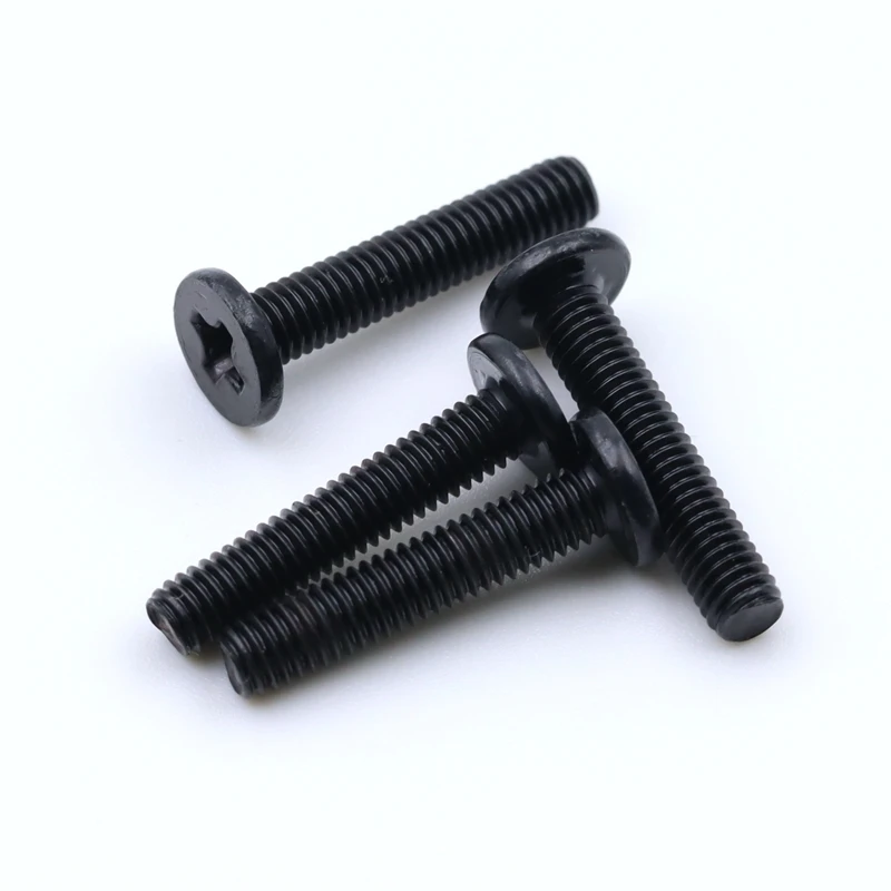 M2 M2.5 M3 M4 M5 M6 low profile cross black thin flat head screw