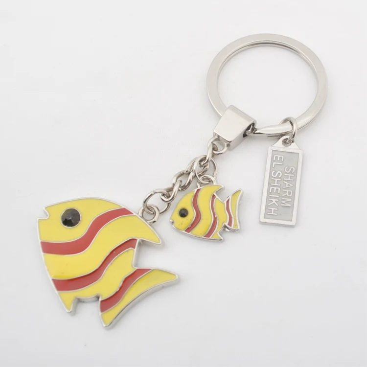 Creative Sharm EL Sheikh Tourism Souvenir Keychain Custom Sea Animals Tropical Fish 3D Metal Keychain