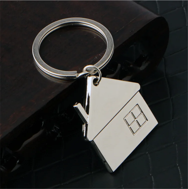 Hot Selling Blank Silver House Shape Custom Self Defense Keychain Accessories