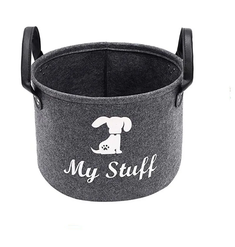 High Quality Customized Logo Printing Multi-Color Felt Pet Toy Storage Basket Dog/Cat Toy Storage Box for Clothing Food Storage