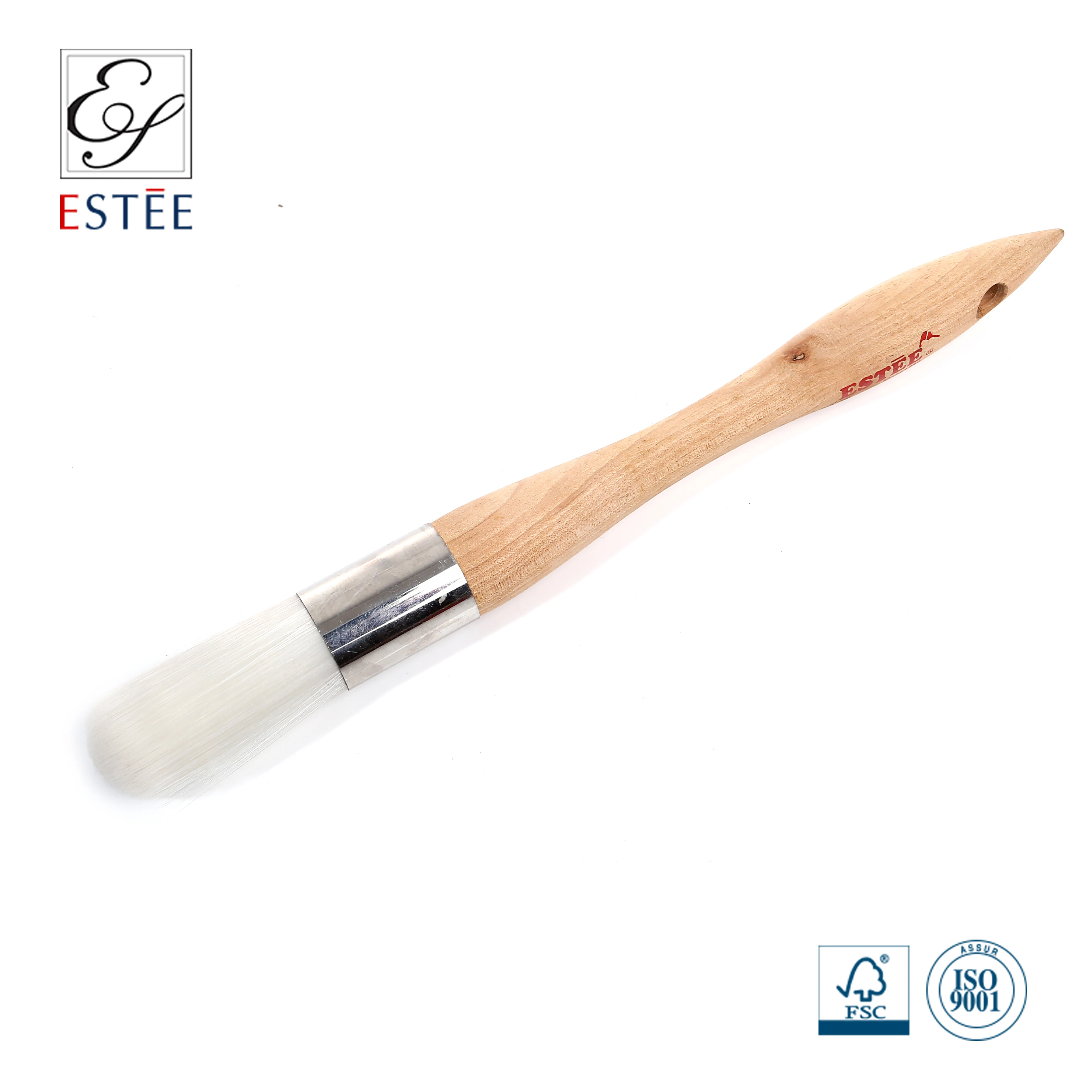 High Quality 5pcs Round Paint Brush Set With Wood Handle for Car/