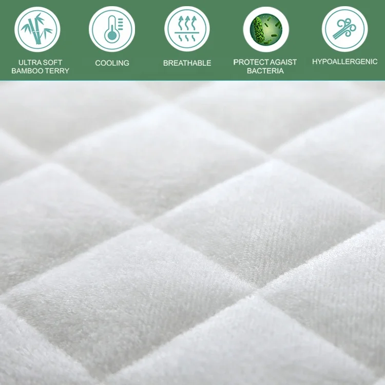 Comfortable, Breathable and Waterproof Bamboo rayon fiber terry fabric fitted Crib Mattress Protector Cover