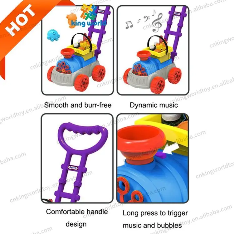 Wholesale Children Kids Bubble Maker Machine Outdoor Automatic Blowing Toy Bubbles Machine Hand Pulled Lawn Mower Bubble Train