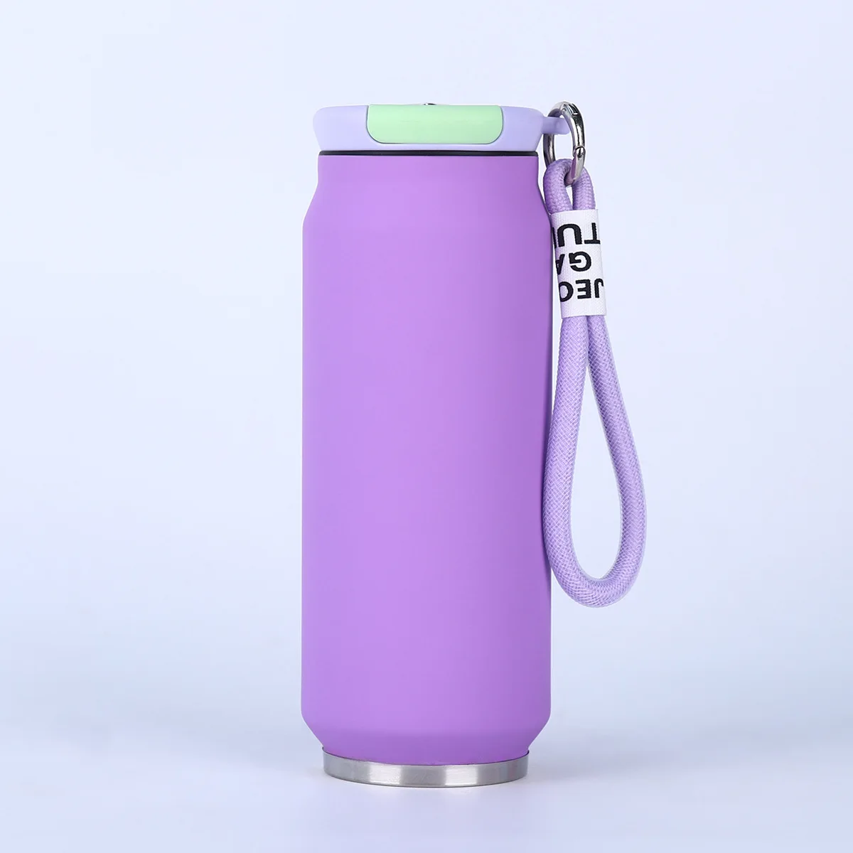 Colorful custom 17oz powder coated double wall cola can cup stainless steel vacuum insulated tumbler with lid/rope
