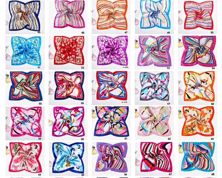 Custom Printed Paisley Polyester Cotton Bandana Square Scarf Luxury Flower Printing Silk Hair Bandana With Logo