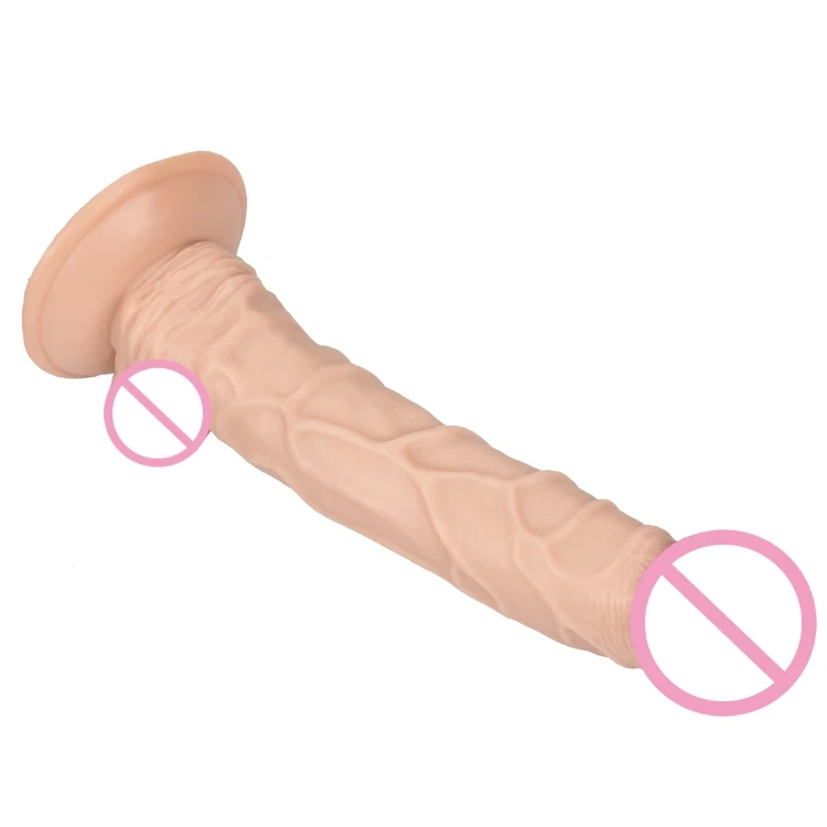 10 inch long big soft realistic lifelike PVC brown black flesh dildo  artificial penis for woman
