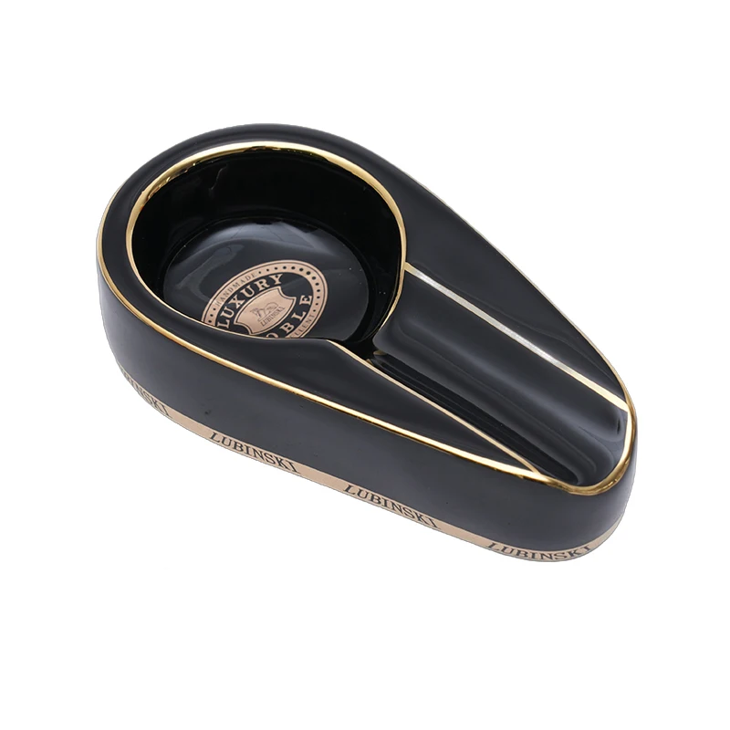 Luxury Single Diameter Ceramic Cigar Ashtray New Europe Design Portable Outdoor Smoking Accessories