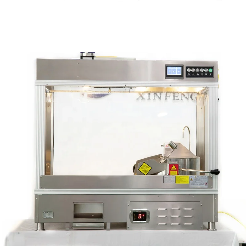 
GOLD MEDAL Popcorn Poppers Commercial Stainless Steel 36oz Tabletop Enclosed Electromagnetic Concession Popcorn Machine 