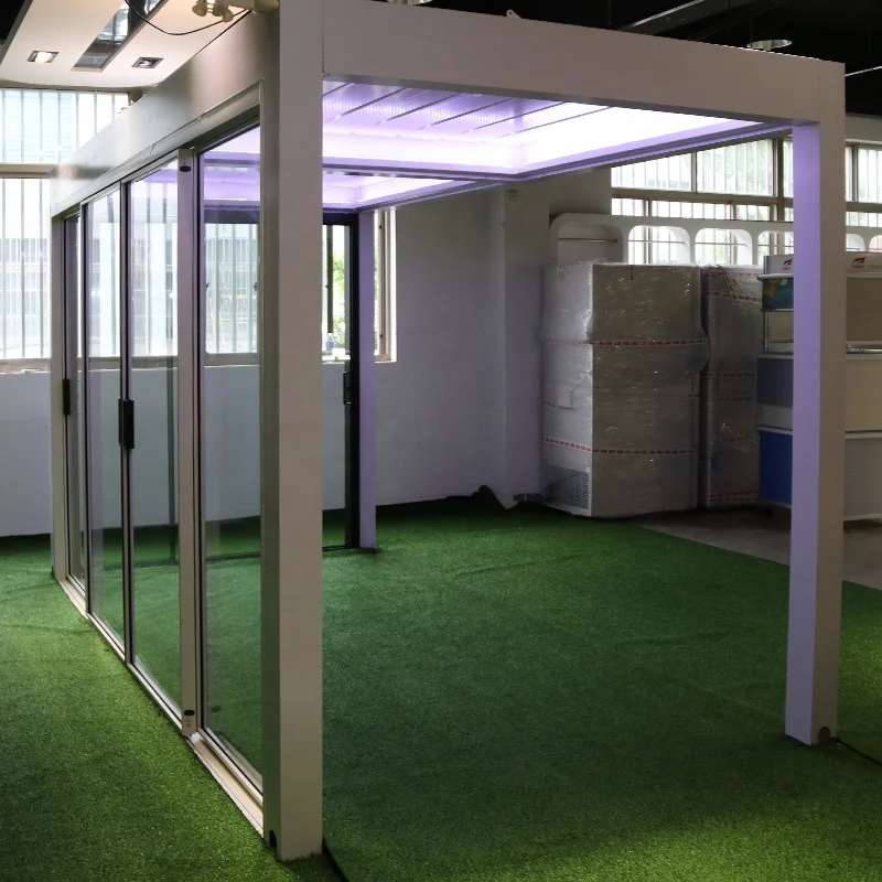 Glass Aluminum Garage Door Soundproof System Movable Frameless Sliding Glass Doors