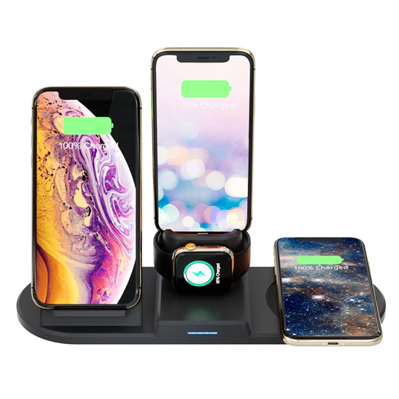 
4 In 1 15w Fast Wireless Charger For Iphone 11 Pro Max 8 Smart Watch Earphone For Samsung 