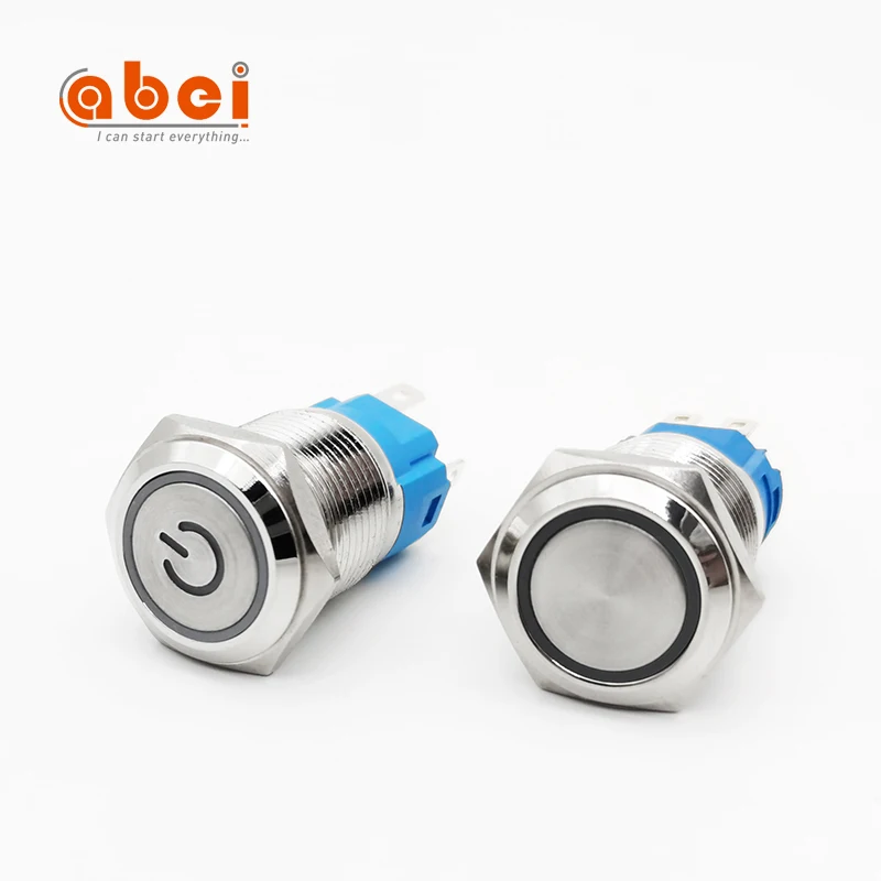 abei  IP65 Waterproof latching or momentary Led Power Switch Ring Push Button ON OFF Switch manufacturers
