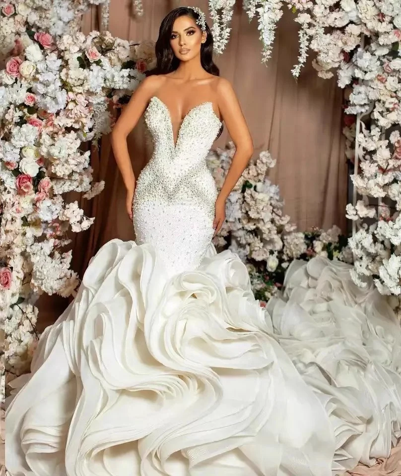 sleeveless wedding dresses made in China off the shoulder wedding dress mermaid sexy wedding dresses for bride 2024
