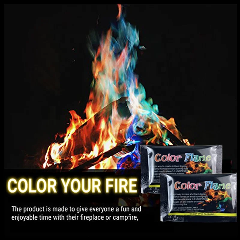Magical Flames 25 pack Create Colorful Vibrant Flames for Fire Pit Campfire Bonfire Fireplace Rainbow mystical fire