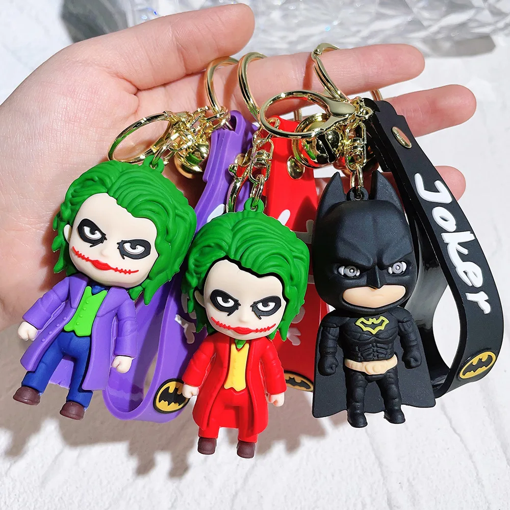Wholesale hot selling 3D model PVC keychain cartoon suicide squad keychain superhero series keychain