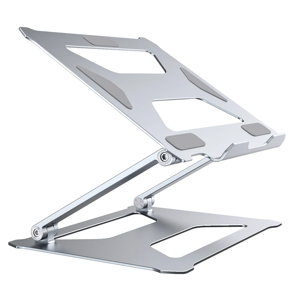 Aluminum Laptop Stand Adjustable and Mouse Pad Reinforced Ergonomic Lap Desk Foldable Portable Computer Table