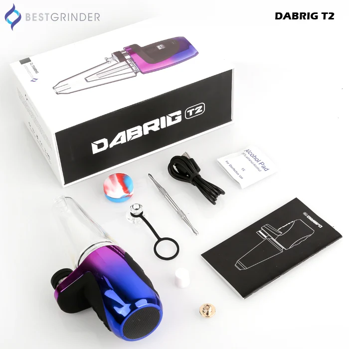 2021 Dabrig T2 Electronic hookah head Wax Concentrate Shatter Budder Dab Rig Kit 4 Heat Settings vs SOC