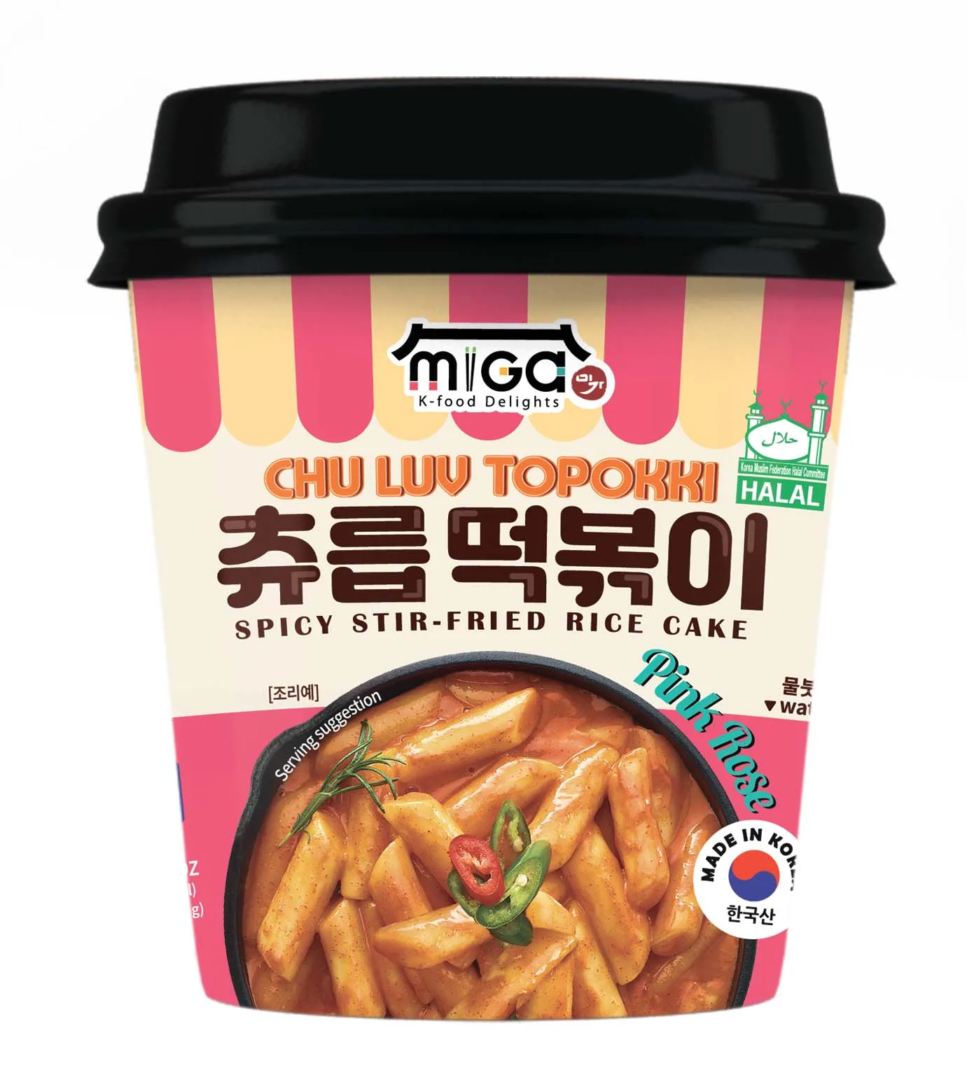 CHU LUV TOPOKKI розовая роза, жевательные, слегка острые и кремовые, лидер продаж, корейское рисовое пирожное по разумной цене