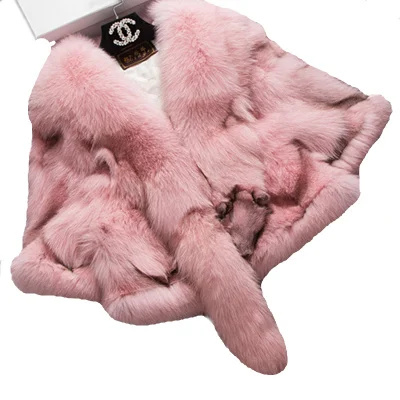 
Best-selling Wholesale Winter Woman New Style Real Fox Fur Shawl Cape 