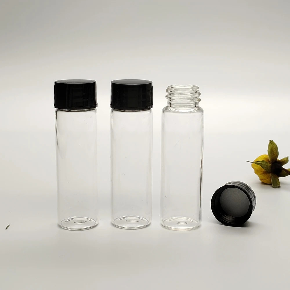 40ml 30x90mm Wide Opening Screw Top Glass Tube With 28/410 Plastic Lid