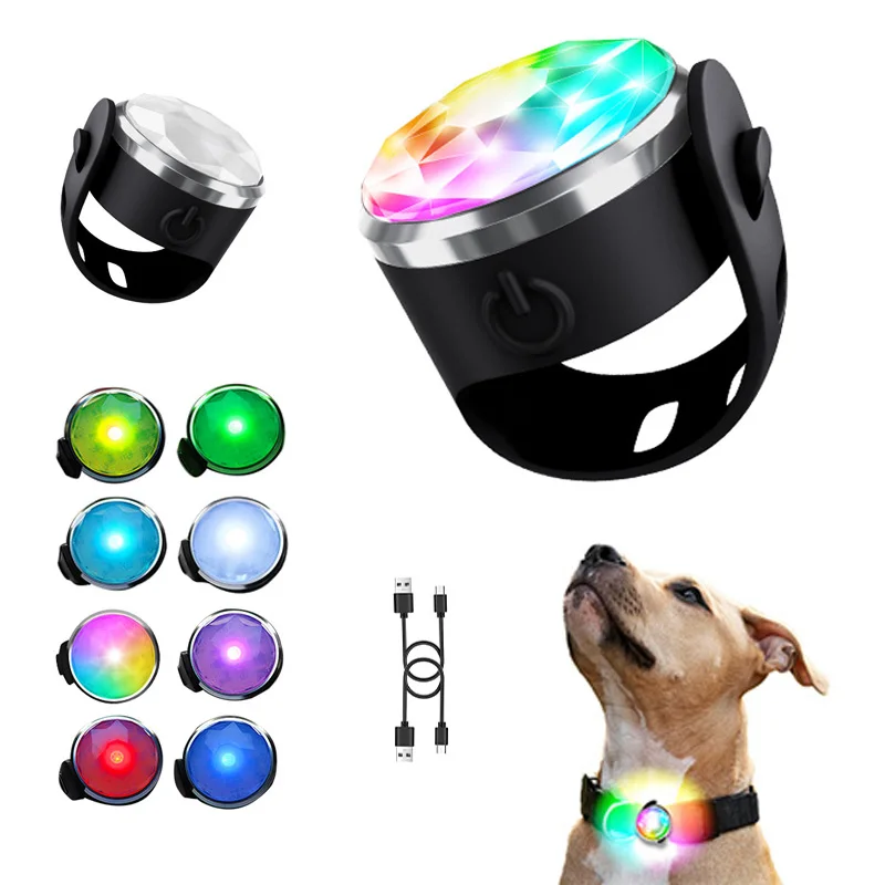 UMIONE Supply Custom IPX5 Waterproof Rechargeable Safety Warning Dog Accessories Pendant LED Pet Light For Dog Chains
