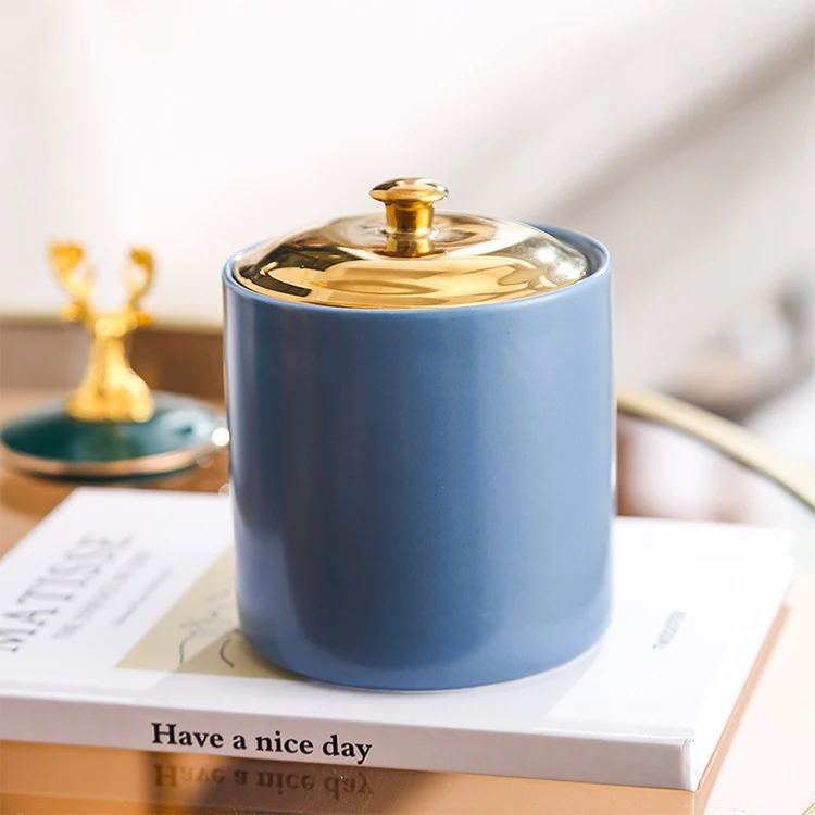 Самый популярный большой вместительный легкий роскошный керамический матовый контейнер для хранения пищевых продуктов Макарон керамические банки с бамбуковой крышкой