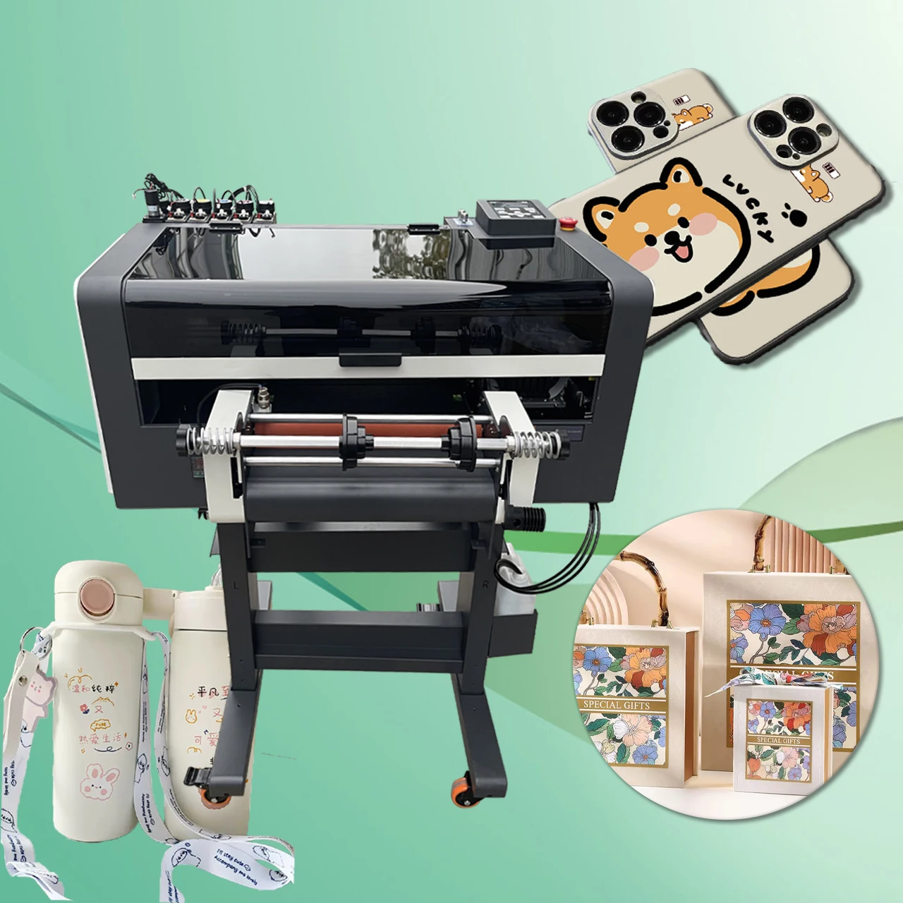 Cheapest A1 dtf uv printer uv printing machine Roll to Roll pro colored uv dtf sticker printer for cups