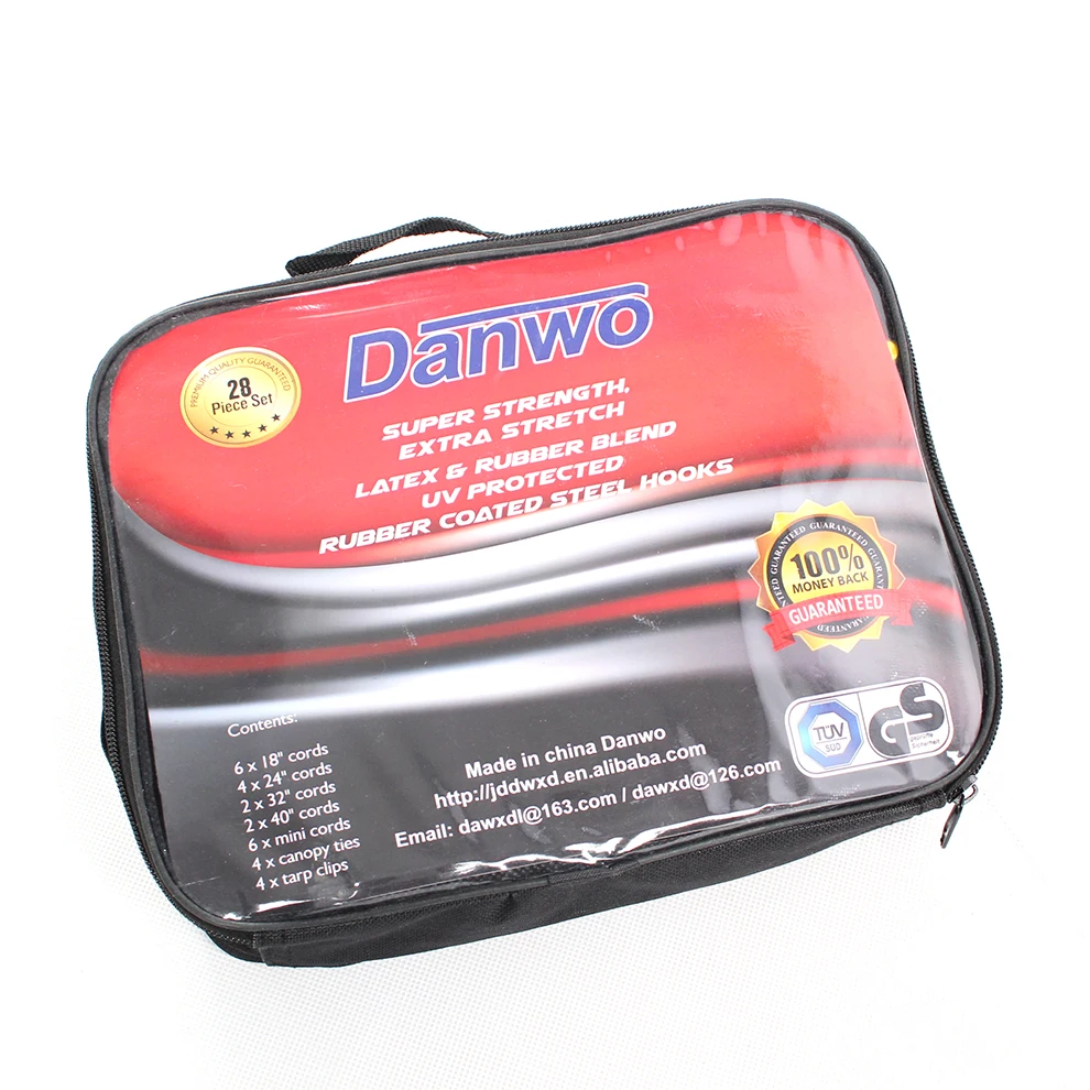 Durable High-Tenacity Stretchable Outdoor Elastic 24pcs bungee cord set help your storing items