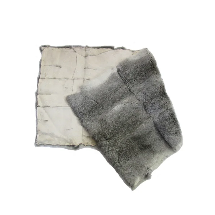 Chinese Grade A High Quality Real Fur Rabbit Pelt Black Rabbit Fur Plate