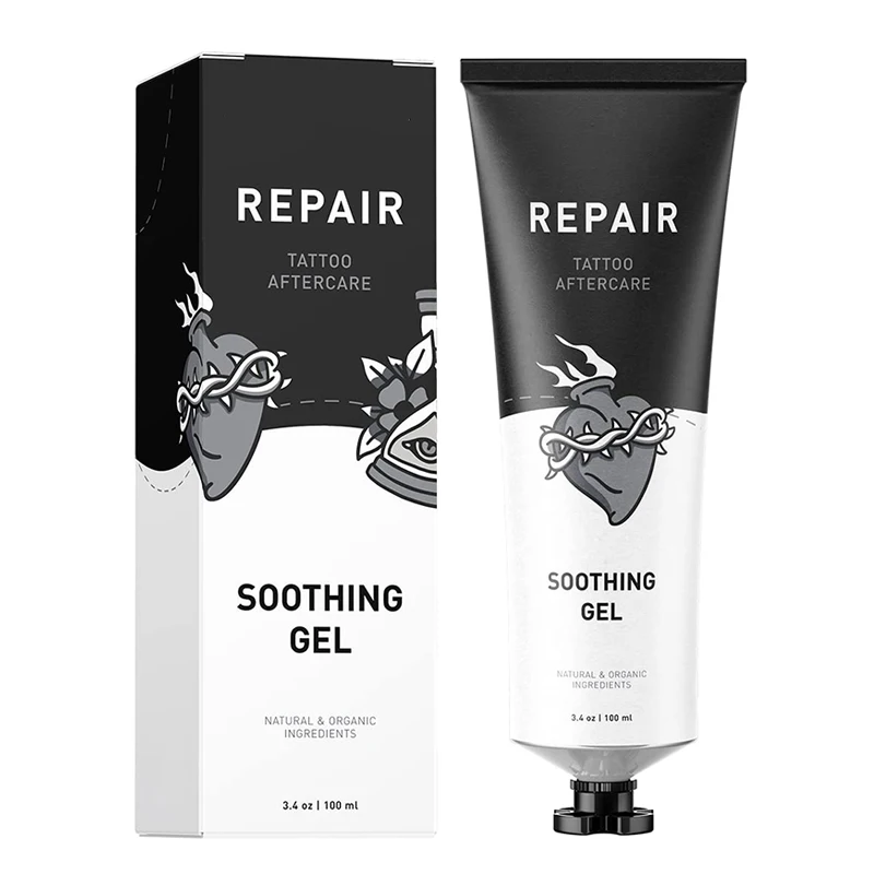 Частная этикетка ремонт уход за татуировкой крем масло для ремонта татуировки успокаивающий гель с экстрактом алоэ вера и увлажнитель